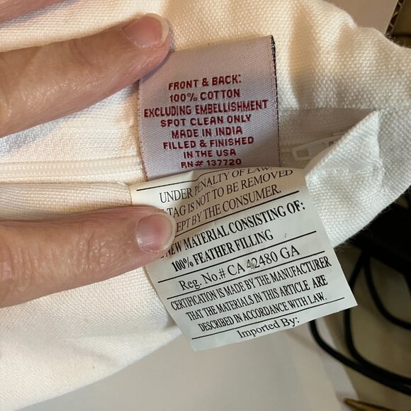 Devi Designs Pillow Embroidery Design Christmas JOY 24 x 12 Embroidered W/Tags. - Picture 10 of 14